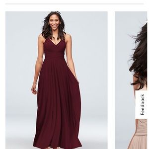 David’s bridal bridesmaid dress spaghetti strap mesh